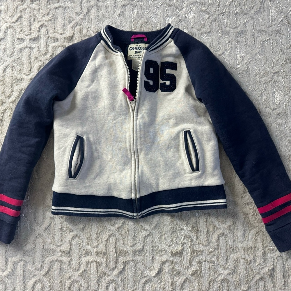 Girls size 12 OshKosh B'gosh Navy and White Jacket - Picture 1 of 5